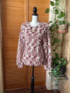 Vintage 80s Yarn Fringe SWEATER DRESS r: Colorful Shaggy & Baggy Bohemian Jumper